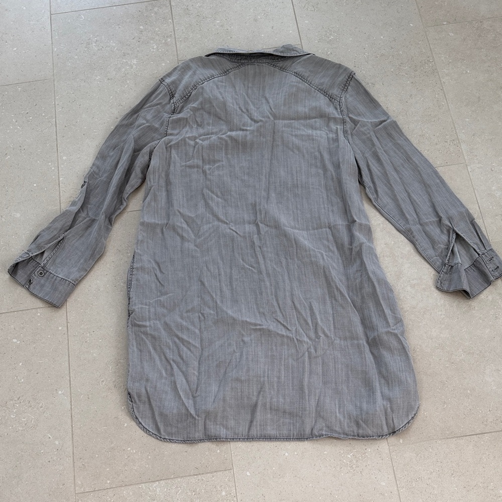 Anthropologie Philosophy Gray Long Sleeve Shirt Dress - Picture 3 of 3